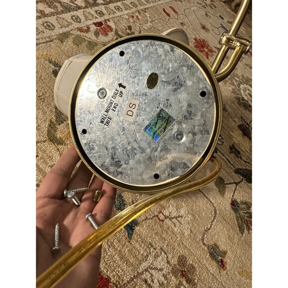 vintage Decorative 1 light Swing Arm Wall Sconce  Brass with white bell shade - Picture 13 of 16